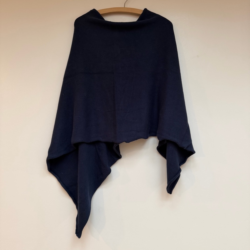 Chic Navy Poncho Shawl